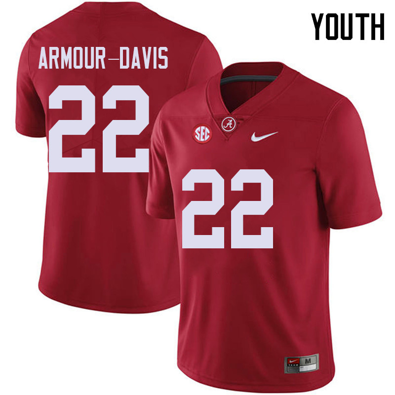Youth #22 Jalyn Armour-Davis Alabama Crimson Tide College Football Jerseys Sale-Red